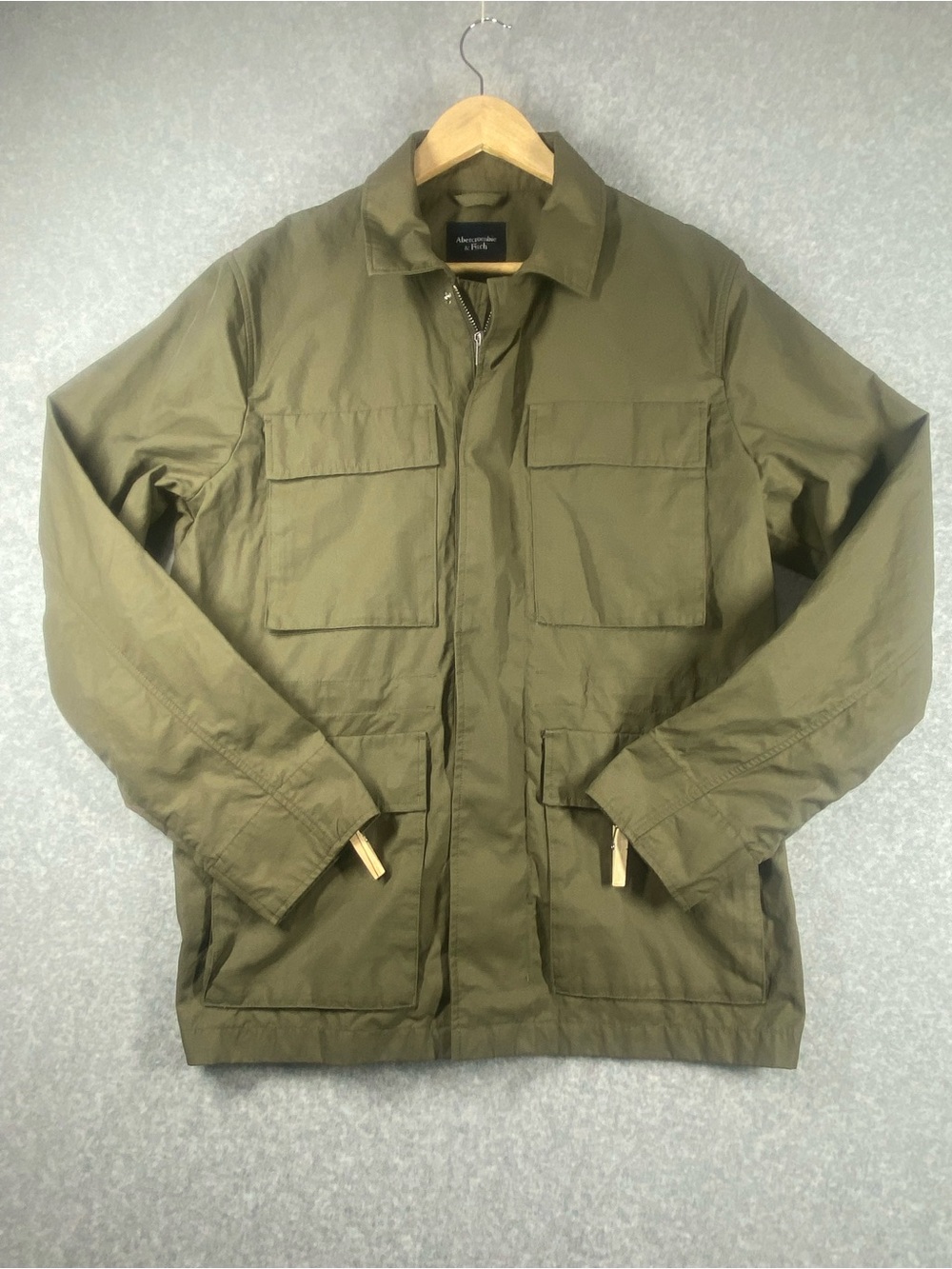 Abercrombie & Fitch Utility Men's Olive Green Military Field Jacket size L